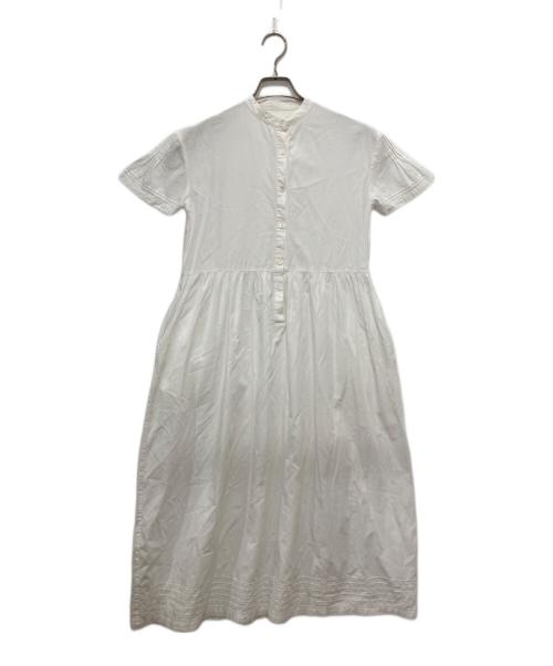 RHC Ron Herman（アールエイチシー ロンハーマン）RHC Ron Herman (アールエイチシー ロンハーマン) バンドカラーギャザーロングワンピース ホワイト サイズ:XSの古着・服飾アイテム