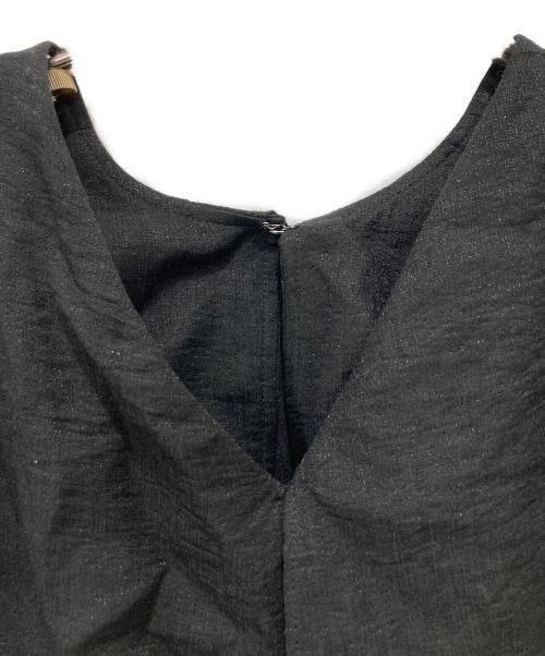 Noble（ノーブル）Noble (ノーブル) ファジーリネンスクエアケープブラウス グレー サイズ:Freeの古着・服飾アイテム