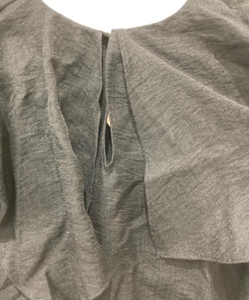 Noble（ノーブル）Noble (ノーブル) ファジーリネンスクエアケープブラウス グレー サイズ:Freeの古着・服飾アイテム