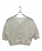 NOLLEY'Sノーリーズ）の古着「スパンコールメッシュ5分袖カーディガン」｜ホワイト