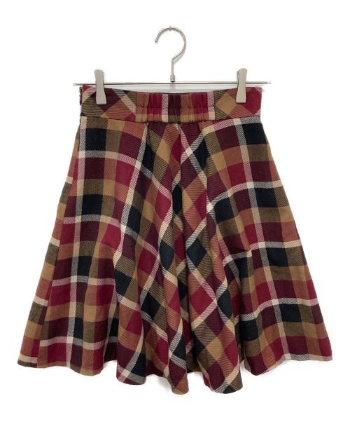 BLUE LABEL CRESTBRIDGE（ブルーレーベルクレストブリッジ）BLUE LABEL CRESTBRIDGE (ブルーレーベルクレストブリッジ) チェックウールビエラスカート レッド サイズ:36の古着・服飾アイテム