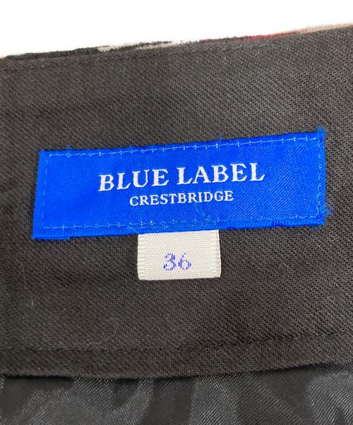 BLUE LABEL CRESTBRIDGE（ブルーレーベルクレストブリッジ）BLUE LABEL CRESTBRIDGE (ブルーレーベルクレストブリッジ) チェックウールビエラスカート レッド サイズ:36の古着・服飾アイテム