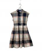 BLUE LABEL CRESTBRIDGEブルーレーベルクレストブリッジ）の古着「シャツワンピース」｜ネイビー×ピンク