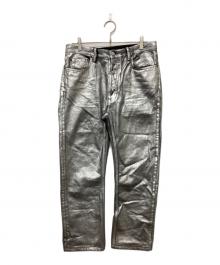 Acne studios（アクネ ストゥディオス）の古着「コーティングデニムパンツ」｜シルバー