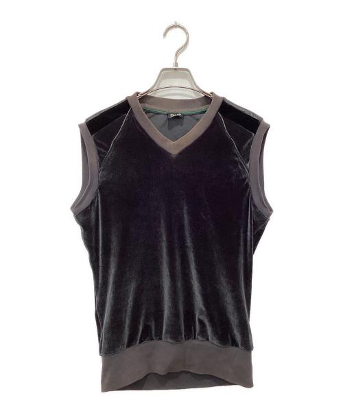 DOLCE & GABBANA（ドルチェ＆ガッバーナ）DOLCE & GABBANA (ドルチェ＆ガッバーナ) ベロアベスト ブラウン×ブラック サイズ:XSの古着・服飾アイテム