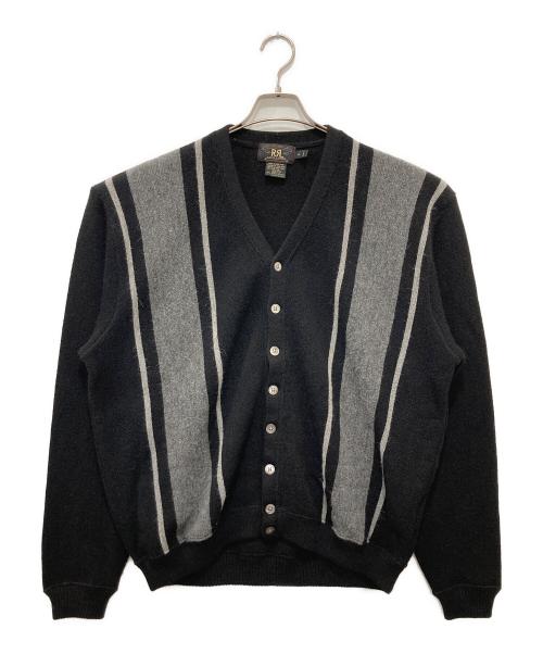 RRL（ダブルアールエル）RRL (ダブルアールエル) ウールアルパカカーディガン ブラック×グレー サイズ:XLの古着・服飾アイテム