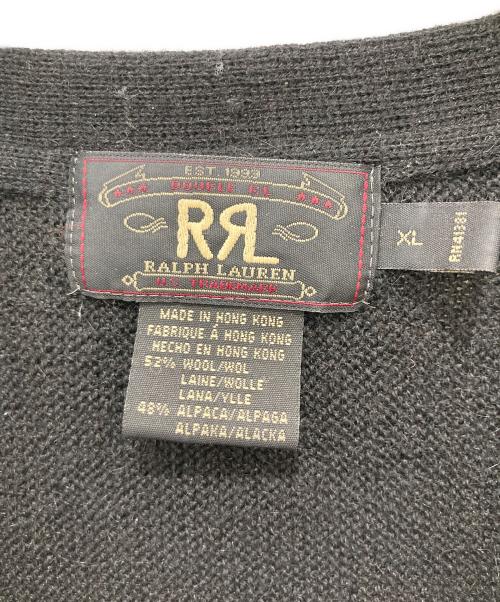 RRL（ダブルアールエル）RRL (ダブルアールエル) ウールアルパカカーディガン ブラック×グレー サイズ:XLの古着・服飾アイテム