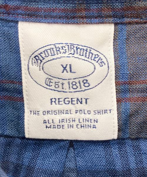 BROOKS BROTHERS（ブルックスブラザーズ）BROOKS BROTHERS (ブルックスブラザーズ) リネンチェックシャツ ブルー サイズ:XLの古着・服飾アイテム