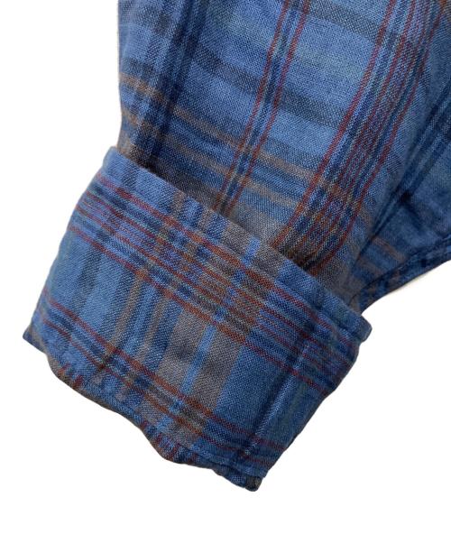 BROOKS BROTHERS（ブルックスブラザーズ）BROOKS BROTHERS (ブルックスブラザーズ) リネンチェックシャツ ブルー サイズ:XLの古着・服飾アイテム