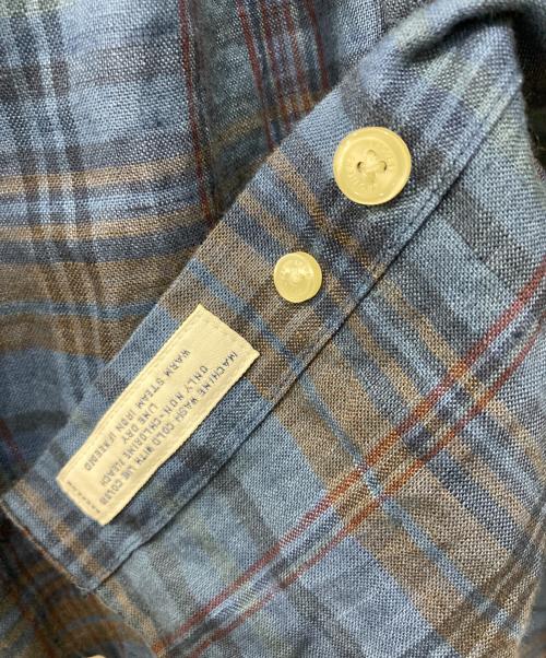 BROOKS BROTHERS（ブルックスブラザーズ）BROOKS BROTHERS (ブルックスブラザーズ) リネンチェックシャツ ブルー サイズ:XLの古着・服飾アイテム