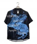 WANNAワナ）の古着「“POTTERY” Shirts」｜ブラック×ブルー