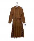 BLUE LABEL CRESTBRIDGEブルーレーベルクレストブリッジ）の古着「サキソニーストレッチワンピース」｜ブラウン