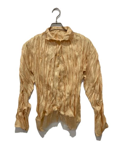PLEATS PLEASE（プリーツプリーズ）PLEATS PLEASE (プリーツプリーズ) シワ加工シャツ イエロー サイズ:３の古着・服飾アイテム