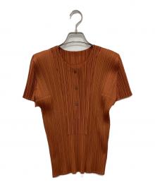 PLEATS PLEASE（プリーツプリーズ）の古着「プリーツブラウス」｜ブラウン