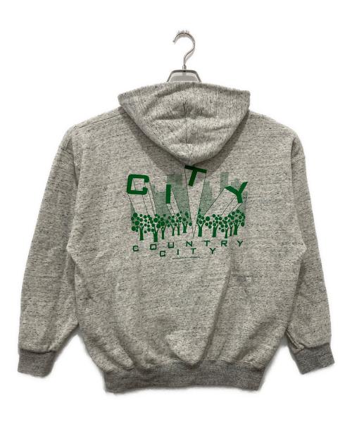 CITY COUNTRY（シティーカンパニー）CITY COUNTRY (シティーカンパニー) EMBROIDERED LOGO ZIP UP HOODIE グレー サイズ:Lの古着・服飾アイテム