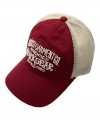 stussyステューシー）の古着「LOW PROFILE WORKGEAR STRAPBACK」｜アイボリー×レッド