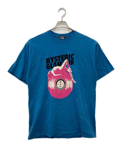 Hysteric Glamour（ヒステリックグラマー）Hysteric Glamour (ヒステリックグラマー) SENSUAL SOUNDS Tシャツ ブルー サイズ:XLの古着・服飾アイテム