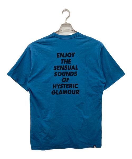 Hysteric Glamour（ヒステリックグラマー）Hysteric Glamour (ヒステリックグラマー) SENSUAL SOUNDS Tシャツ ブルー サイズ:XLの古着・服飾アイテム