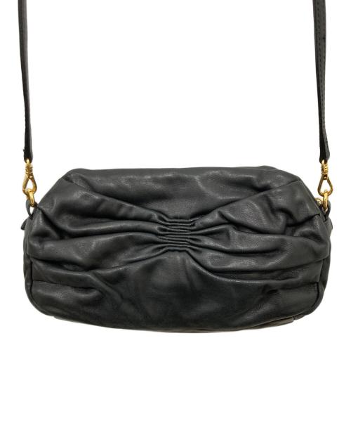 MIU MIU（ミュウミュウ）MIU MIU (ミュウミュウ) レザーショルダーバッグ ブラックの古着・服飾アイテム