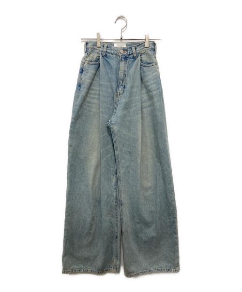 CLANE（クラネ）CLANE (クラネ) suzu TUCK WIDE DENIM PANTS インディゴの古着・服飾アイテム