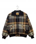 JOURNAL STANDARDジャーナルスタンダード）の古着「Wool Roving ビッグチェック ブルゾン」｜ブラック×ブラウン