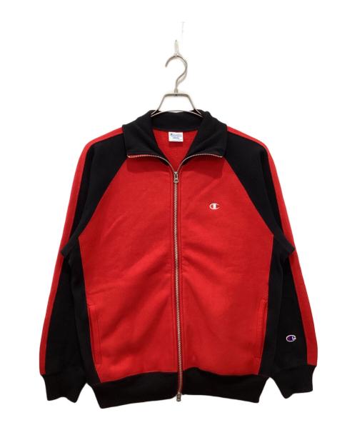 Champion（チャンピオン）Champion (チャンピオン) ジップアップスウェット レッド×ブラック サイズ:Mの古着・服飾アイテム