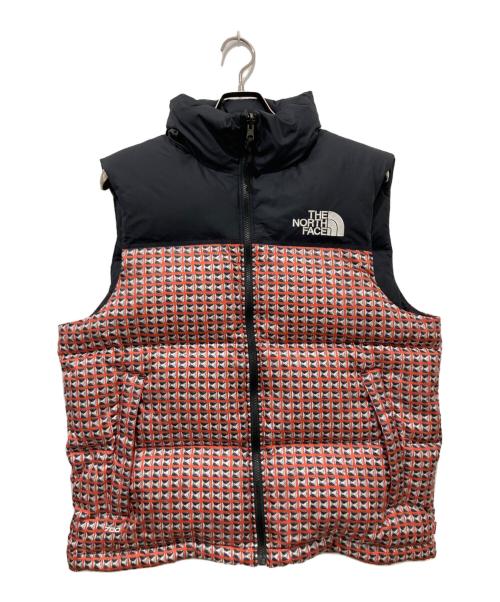 THE NORTH FACE（ザ ノース フェイス）THE NORTH FACE (ザ ノース フェイス) SUPREME (シュプリーム) Studded Nuptse Vest ブラック×オレンジ サイズ:Mの古着・服飾アイテム