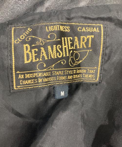 BEAMS HEART（ビームスハート）BEAMS HEART (ビームスハート) エコレザークラシックブルゾン ブラック サイズ:Mの古着・服飾アイテム