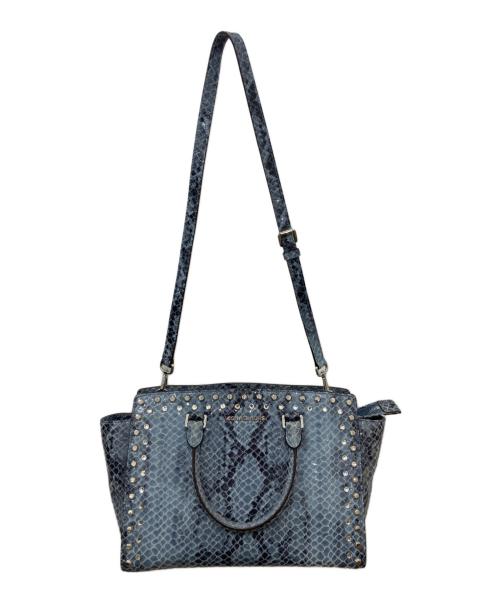 MICHAEL KORS（マイケル・コース）MICHAEL KORS (マイケルコース) スネークスキントートバッグ ブルーの古着・服飾アイテム