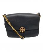 TORY BURCHトリーバーチ）の古着「レザーショルダーバッグ」｜ブラック