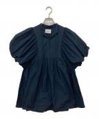 ELLIEエリー）の古着「2WAYハーフボリュームスリーブブラウス」｜ネイビー