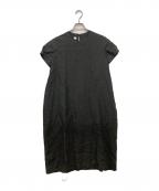 45Rフォーティファイブ・アール）の古着「リネンの半袖ぽよんドレス」｜ブラック