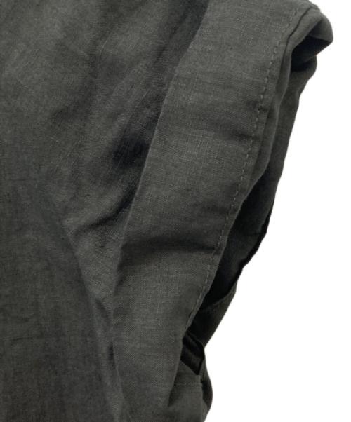 45R（フォーティファイブ・アール）45R (フォーティファイブ・アール) リネンの半袖ぽよんドレス ブラック サイズ:-の古着・服飾アイテム