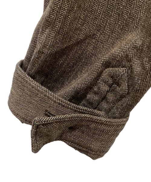 45R（フォーティファイブ・アール）45R (フォーティファイブ・アール) ミニヘリンボンコットンツイードのアニーブルゾン ブラウン サイズ:2の古着・服飾アイテム