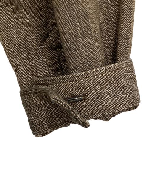 45R（フォーティファイブ・アール）45R (フォーティファイブ・アール) ミニヘリンボンコットンツイードのアニーブルゾン ブラウン サイズ:2の古着・服飾アイテム