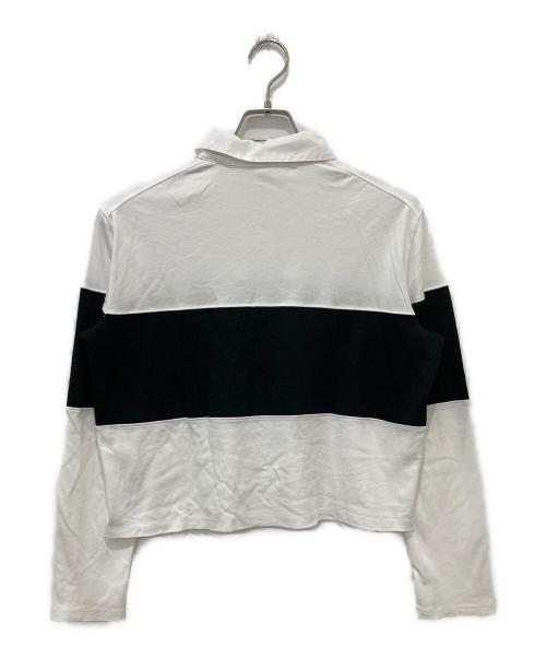 theory（セオリー）theory (セオリー) Clinton Knit 2 Striped Rugby Shirt ホワイト×ブラック サイズ:Sの古着・服飾アイテム