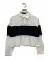 theory（セオリー）の古着「Clinton Knit 2 Striped Rugby Shirt」｜ホワイト×ブラック