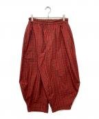BLACK COMME des GARCONSブラックコムデギャルソン）の古着「チェックワイドパンツ」｜レッド