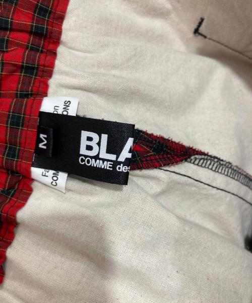 BLACK COMME des GARCONS（ブラックコムデギャルソン）BLACK COMME des GARCONS (ブラックコムデギャルソン) チェックワイドパンツ レッド サイズ:Mの古着・服飾アイテム