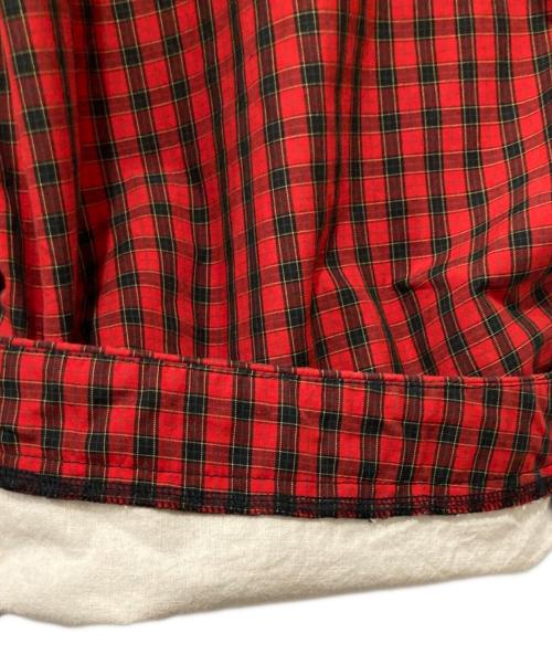 BLACK COMME des GARCONS（ブラックコムデギャルソン）BLACK COMME des GARCONS (ブラックコムデギャルソン) チェックワイドパンツ レッド サイズ:Mの古着・服飾アイテム