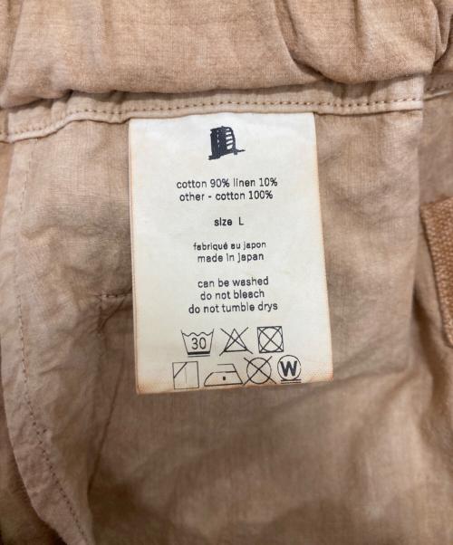 yokosakamoto（ヨウコサカモト）yokosakamoto (ヨウコサカモト) コットンリネン タイプライターパンツ ベージュ サイズ:Lの古着・服飾アイテム