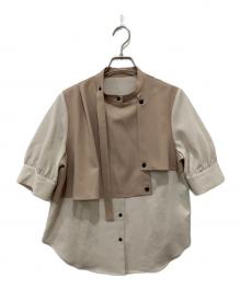 UNITED TOKYO（ユナイテッドトーキョー）の古着「ハーフタイショートスリーブブラウス」｜ベージュ