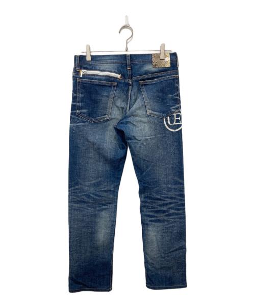 uniform experiment（ユニフォームエクスペリメント）uniform experiment (ユニフォームエクスペリメント) SLIM-FIT STRETCH DAMAGED JEANS インディゴ サイズ:76cm (W30)の古着・服飾アイテム