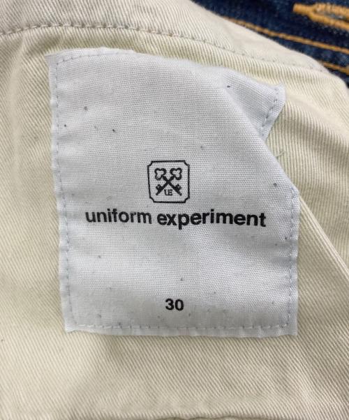 uniform experiment（ユニフォームエクスペリメント）uniform experiment (ユニフォームエクスペリメント) SLIM-FIT STRETCH DAMAGED JEANS インディゴ サイズ:76cm (W30)の古着・服飾アイテム