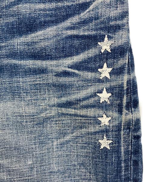 uniform experiment（ユニフォームエクスペリメント）uniform experiment (ユニフォームエクスペリメント) SLIM-FIT STRETCH DAMAGED JEANS インディゴ サイズ:76cm (W30)の古着・服飾アイテム