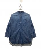 45Rフォーティファイブ・アール）の古着「瑠璃ダンガリーデニムの908スタンドグランパプルシャツ」｜インディゴ