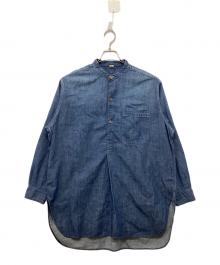 45R（フォーティファイブ・アール）の古着「瑠璃ダンガリーデニムの908スタンドグランパプルシャツ」｜インディゴ