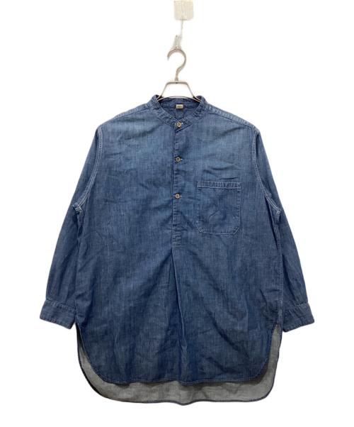 45R（フォーティファイブ・アール）45R (フォーティファイブ・アール) 瑠璃ダンガリーデニムの908スタンドグランパプルシャツ インディゴ サイズ:3の古着・服飾アイテム