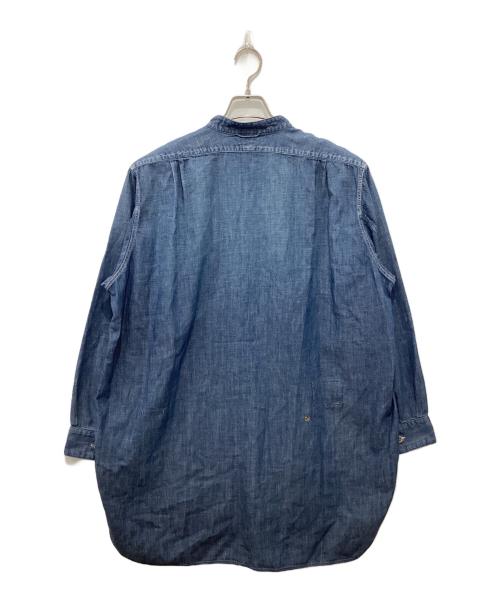 45R（フォーティファイブ・アール）45R (フォーティファイブ・アール) 瑠璃ダンガリーデニムの908スタンドグランパプルシャツ インディゴ サイズ:3の古着・服飾アイテム