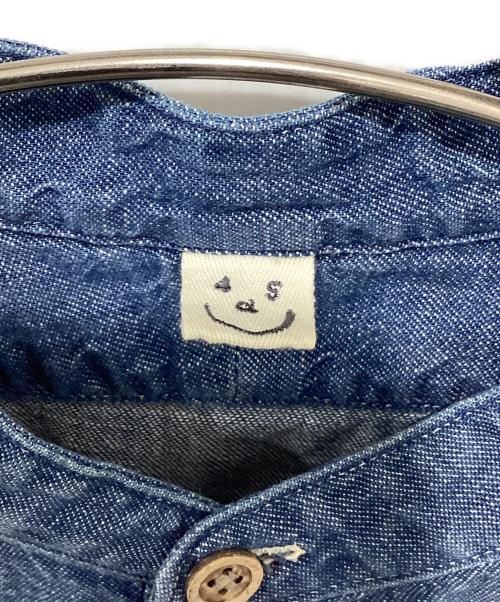 45R（フォーティファイブ・アール）45R (フォーティファイブ・アール) 瑠璃ダンガリーデニムの908スタンドグランパプルシャツ インディゴ サイズ:3の古着・服飾アイテム